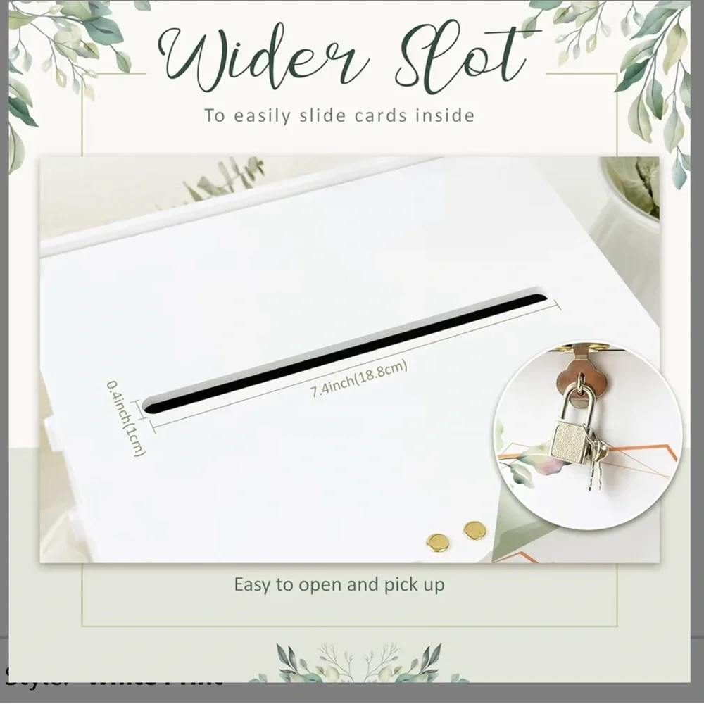 Green and White Wedding Card Box